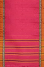 Narayanpet pure cotton saree in pink &  mustard