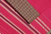 Narayanpet pure cotton saree in pink with chandrika border