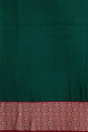 Narayanpet pure cotton saree in bottle green with chandrika border