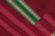 Narayanpet pure cotton saree in maroon with elephant border