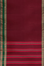 Narayanpet pure cotton saree in maroon with elephant border