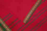 Narayanpet pure cotton saree in red with elephant border