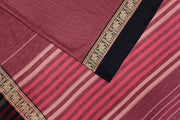 Narayanpet pure  cotton saree in double shaded magenta with elephant motifs in border