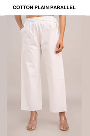 Cotton plain parallel pant