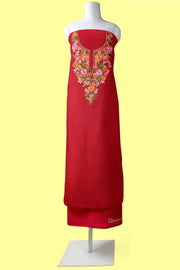 Cotton salwar suit material in 2piece  with Kashmiri hand embroidery.