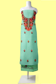 Cotton salwar suit material in 2piece  with Kashmiri hand embroidery.