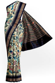 Hand painted pen kalamkari on Vidarbha tussar pure silk saree