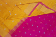 Handloom Uppada pure silk saree in mustard with small  buttas