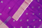 Handwoven Uppada pure silk saree in purple  with round motifs