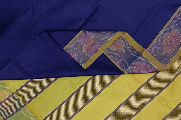 Handloom Uppada silk cotton saree  in violet & yellow