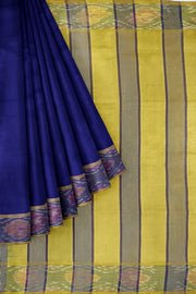 Handloom Uppada silk cotton saree  in violet & yellow