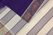 Handloom Uppada silk cotton saree  in violet & off white