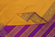 Handloom Uppada silk cotton saree  in mango yellow & magenta
