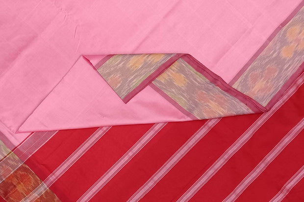 Handloom Uppada silk cotton saree  in pink & red