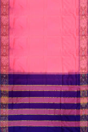 Uppada silk cotton saree in pink & blue