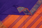 Uppada silk cotton saree in violet &  orange