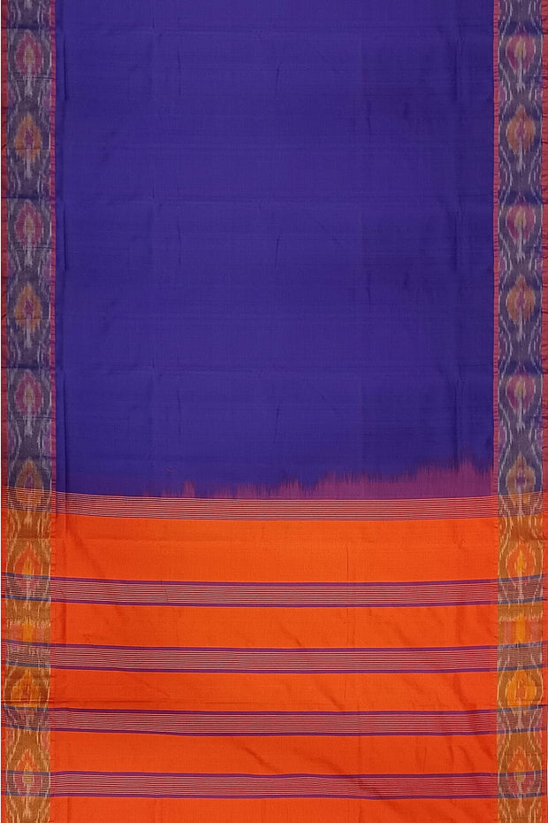 Uppada silk cotton saree in violet &  orange