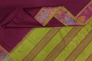 Uppada silk cotton saree in maroon & mehndi green