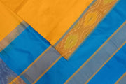 Uppada silk cotton saree in mango yellow & blue