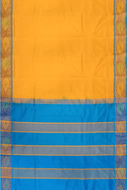 Uppada silk cotton saree in mango yellow & blue