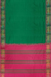 Uppada silk cotton saree in bottle green & pink