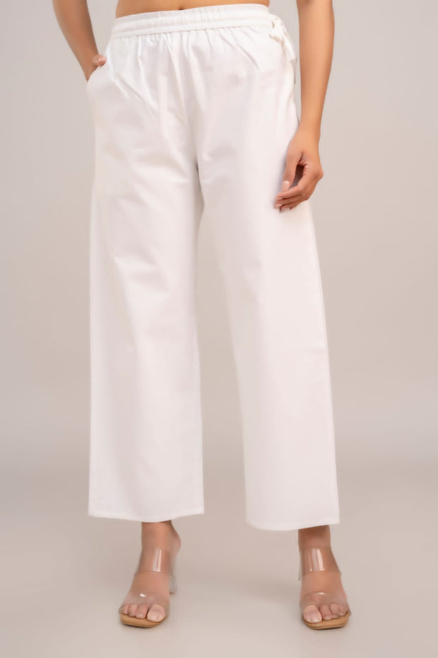 Cotton plain parallel pant