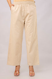 Cotton plain parallel pant