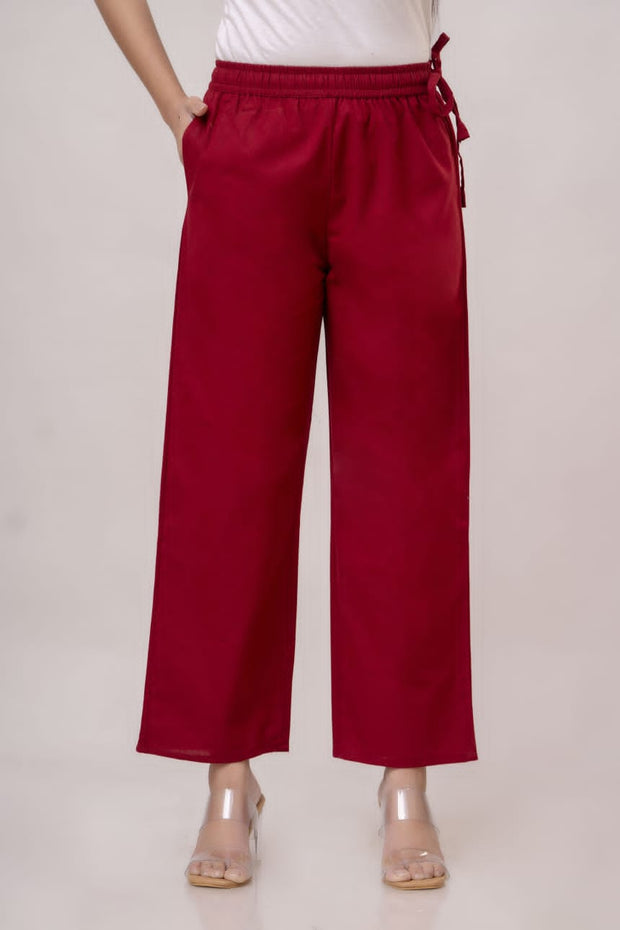 Cotton plain parallel pant