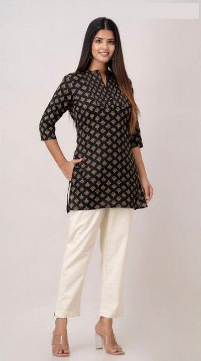 Rayon tunic in black